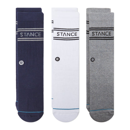 Stance Basic 3 Pack Crew Socks (Medium, Navy)