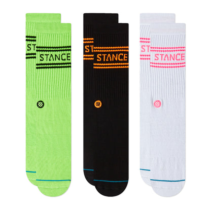 Stance Basic 3 Pack Crew Socks (Medium, Volt)