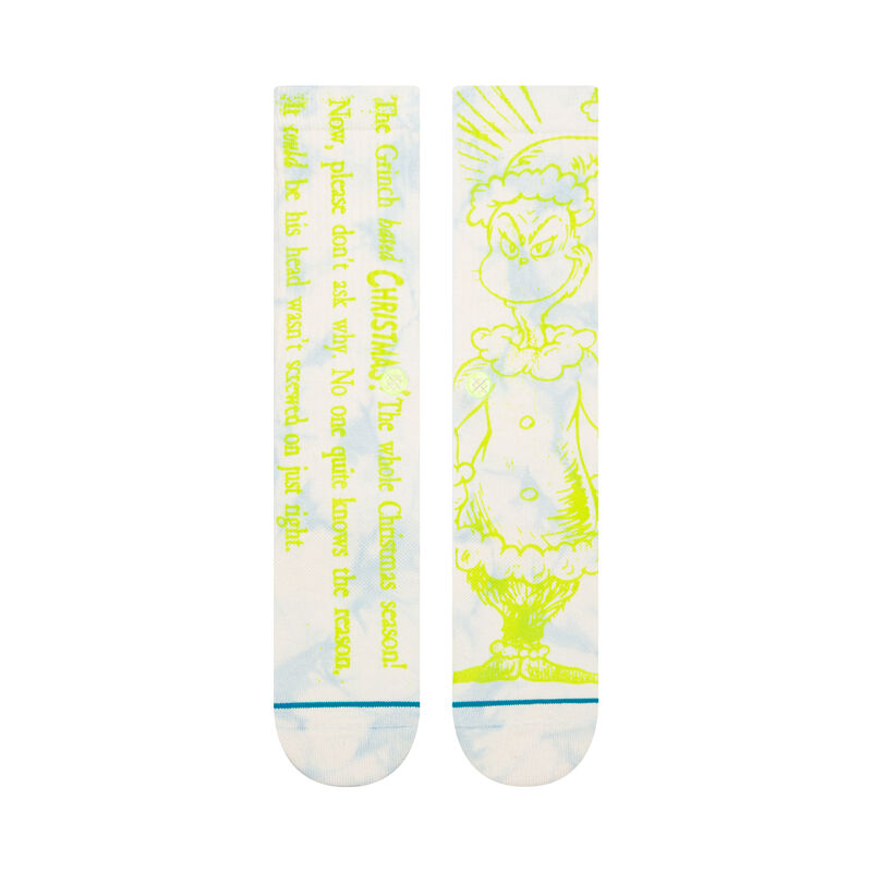Stance Merry Grinchmas Crew Socks (Medium, Offwhite)