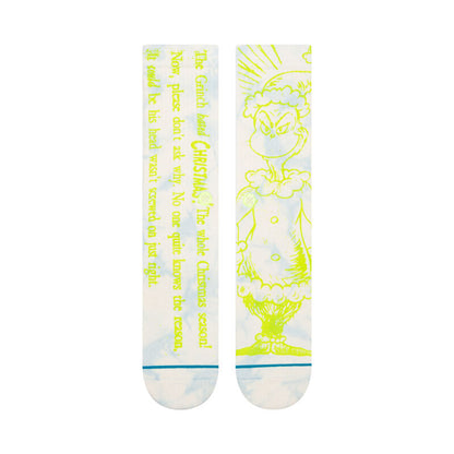 Stance Merry Grinchmas Crew Socks (Large, Offwhite)