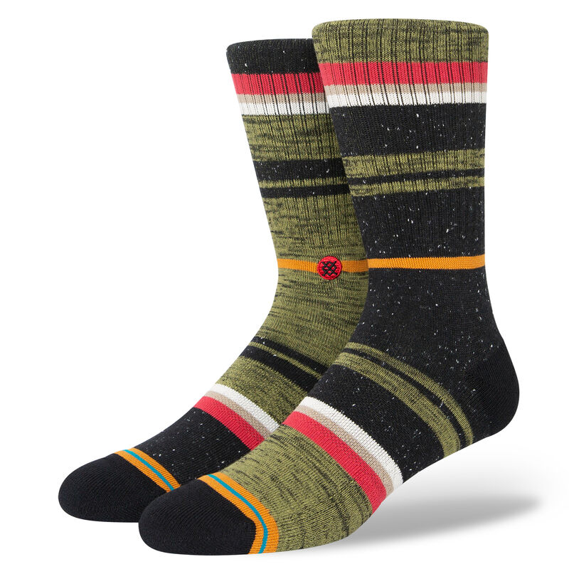 Stance Sleighed Crew Socks (Large, Olive)