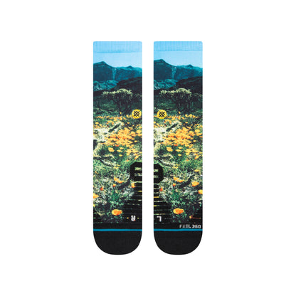 Stance Crew Poppy Trails Socks (Large, Black)