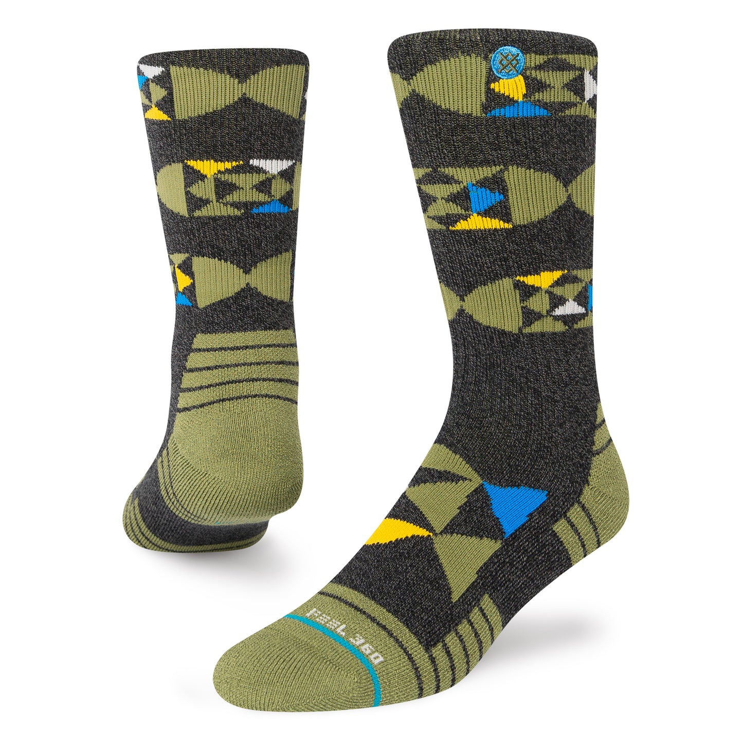 Stance Geodes Crew Socks (Large, Black)