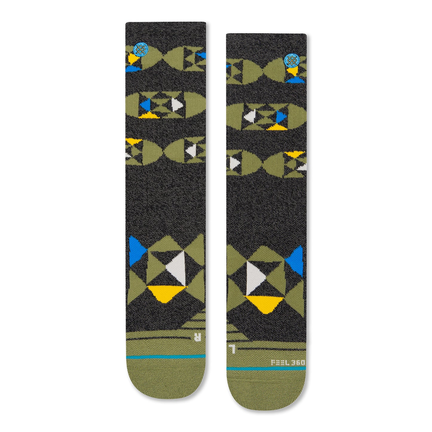 Stance Geodes Crew Socks (Large, Black)