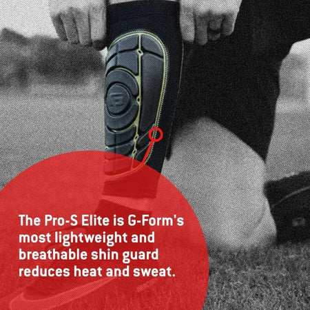 G-Form Pro-S Elite Soccer Shin Guards - Soccer Pads for Adults - Athletic Gear - Black/Yellow, X-Large