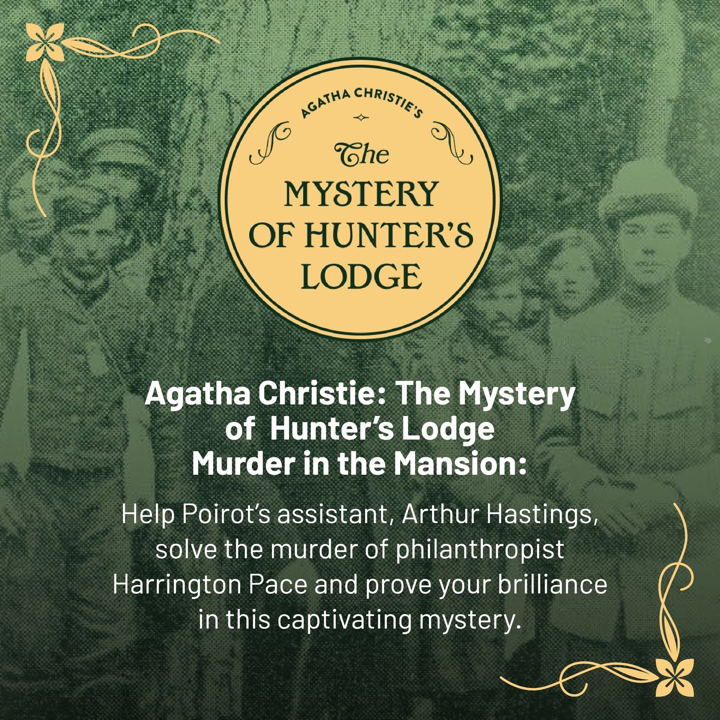 Hunt A Killer & Agatha Christie's The Mystery of Hunter's Lodge - Murder Mystery Game for True Crime Fans with Evidence & Puzzles - Solve Crimes at Date Night or Family Game Night - Age 14+