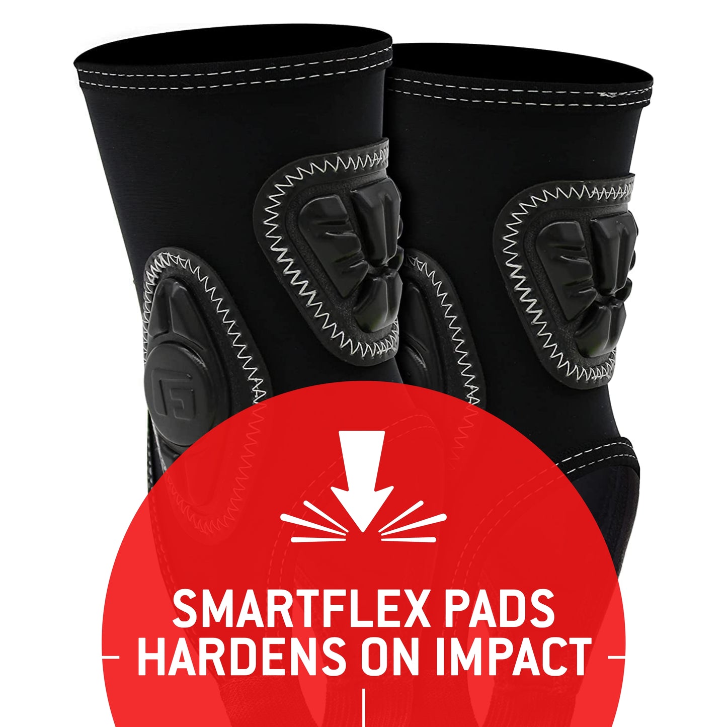 G-Form Pro-X Ankle Guard - Soccer Training Equipment and Bike Accessories - Black/White/Black, Adult Large/X-Large