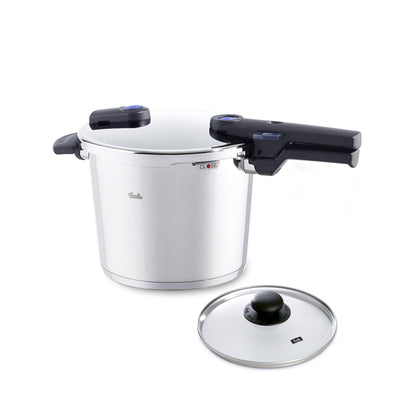 Fissler Vitaquick Pressure Cooker,Stainless Steel, 6.4 Quart with Glass Lid - Induction
