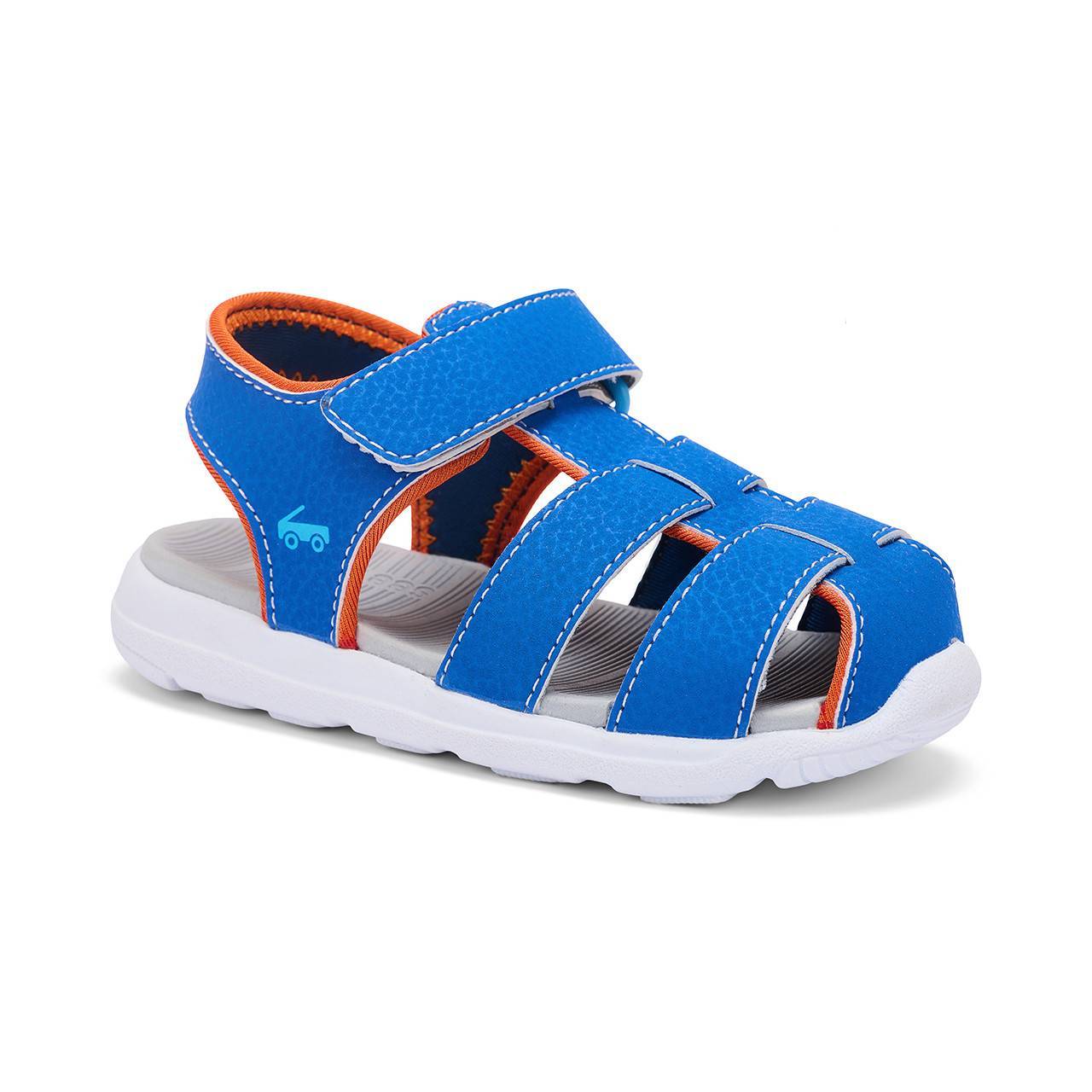 See Kai Run - Cyrus IV FlexiRun‚Ñ¢ Fisherman Sandal for Toddlers, Blue/Orange, 8