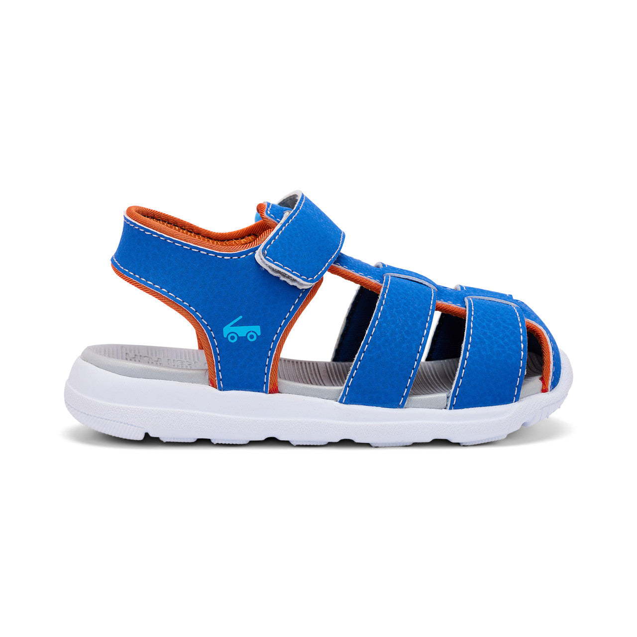 See Kai Run - Cyrus IV FlexiRun‚Ñ¢ Fisherman Sandal for Toddlers, Blue/Orange, 8
