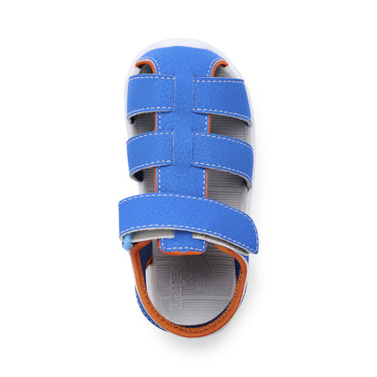 See Kai Run - Cyrus IV FlexiRun‚Ñ¢ Fisherman Sandal for Toddlers, Blue/Orange, 8