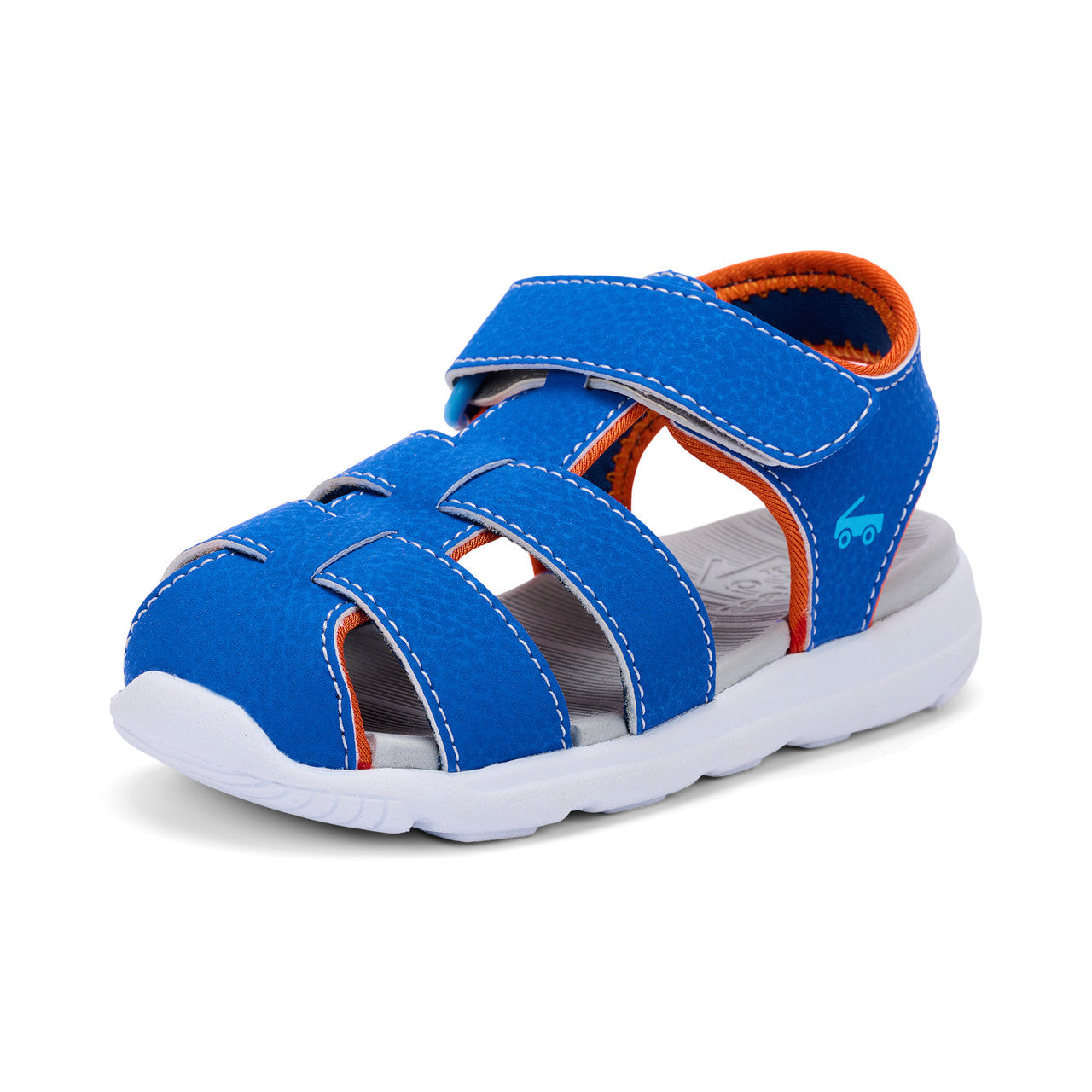 See Kai Run - Cyrus IV FlexiRun‚Ñ¢ Fisherman Sandal for Toddlers, Blue/Orange, 7