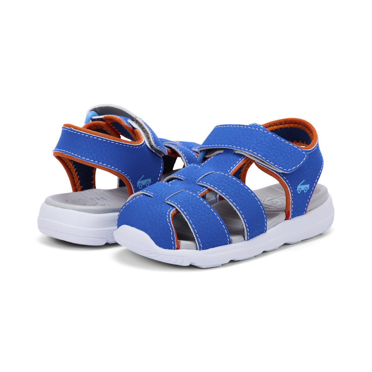 See Kai Run - Cyrus IV FlexiRun‚Ñ¢ Fisherman Sandal for Toddlers, Blue/Orange, 7