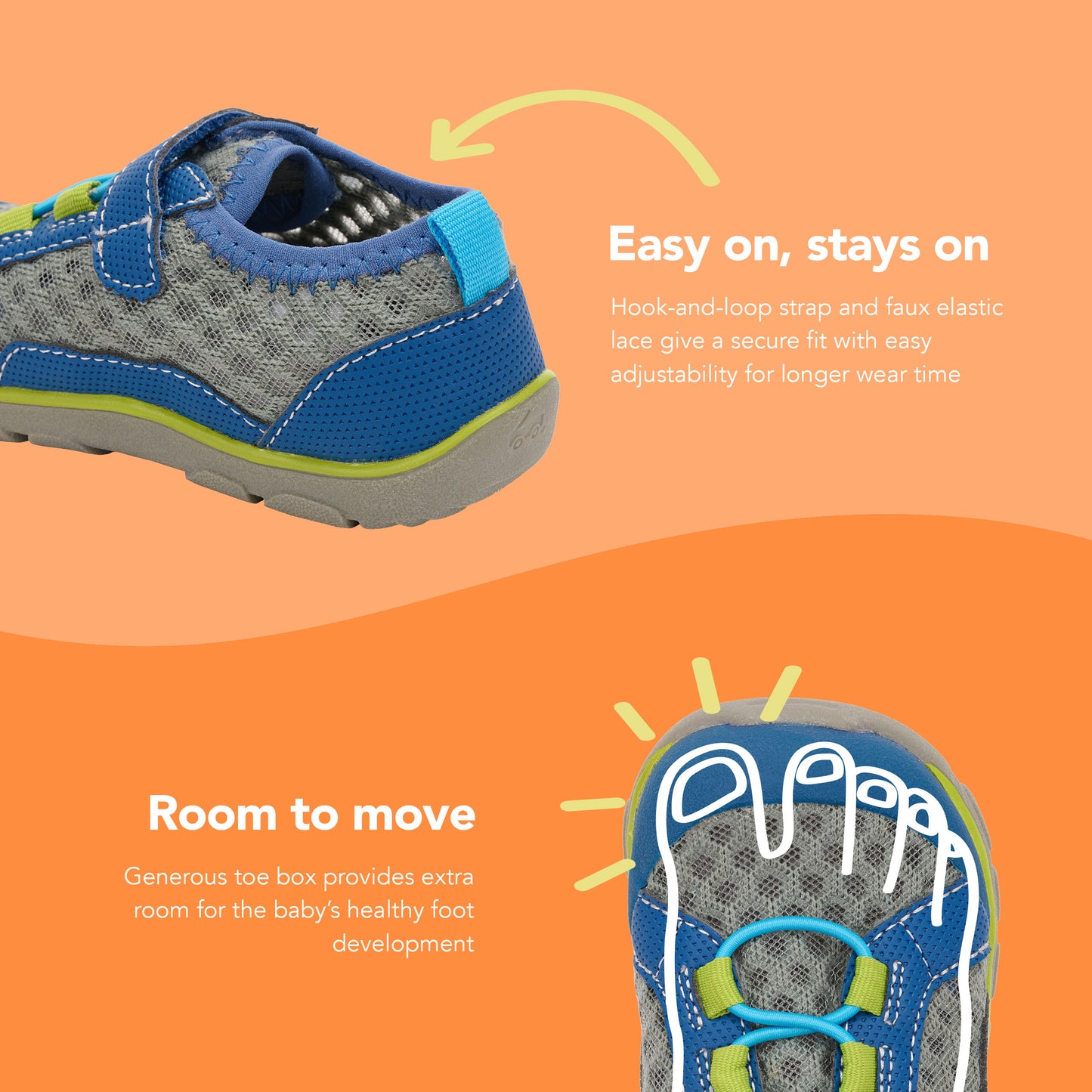 See Kai Run - Anker Water-Friendly Active Shoe for Little Kids, Gray/Multi, Toddler 5