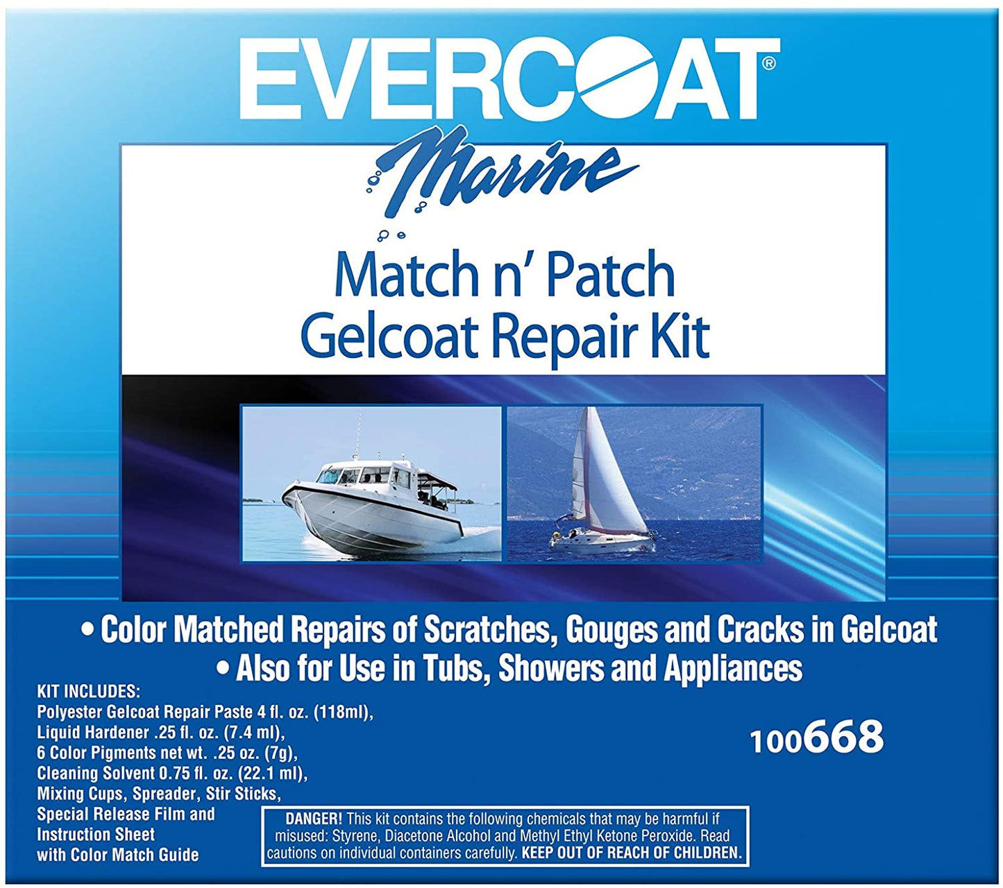 Evercoat Marine Match N'Patch Repair Kit - Repairs Nicks, Gouges & Scratches - 1 Count