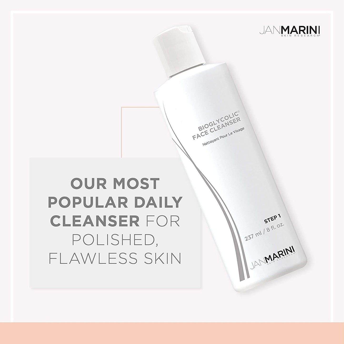 Jan Marini Bioglycolic Facial Cleanser, Pink, 237 ml (Pack of 1)