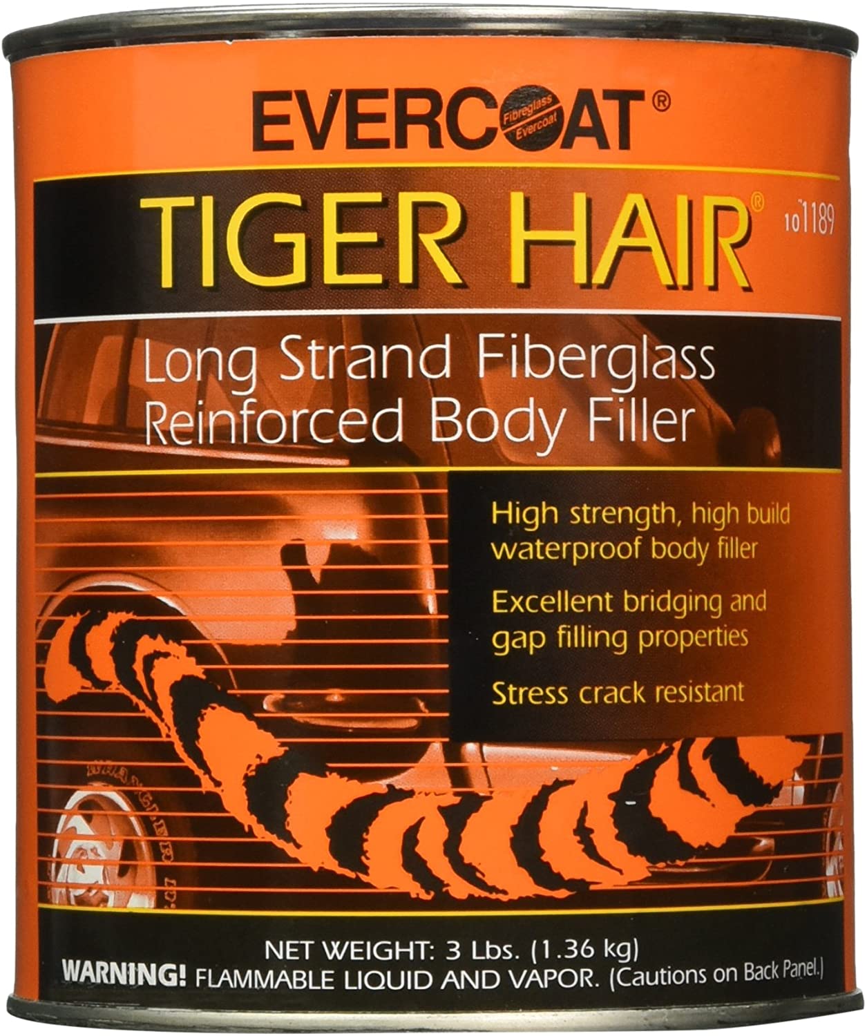 Evercoat Tiger Hair Long Strand Fiberglass Reinforced Filler - Waterproof Filler - 32 Fl Oz