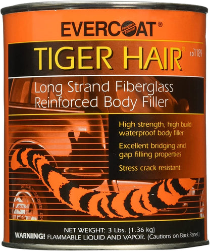 Evercoat Tiger Hair Long Strand Fiberglass Reinforced Filler - Waterproof Filler - 32 Fl Oz