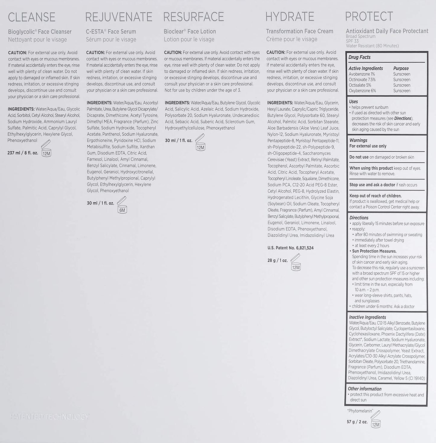 Jan Marini - Skin Care Management System: Bioglycolic Facial Cleanser, C-esta Serum, Retinol Plus Lotion, Age Intervention Peptide Extreme & Antioxidant Daily Face Protectant - Skin Care Regime
