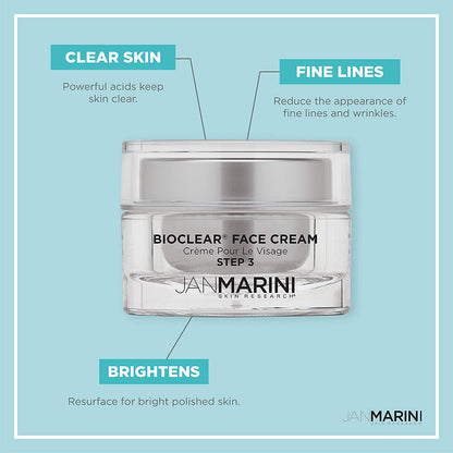 Jan Marini Skin Research Bioclear Face Cream | Glycolic, Salicylic & Azelaic Acid Solution - 1 Oz