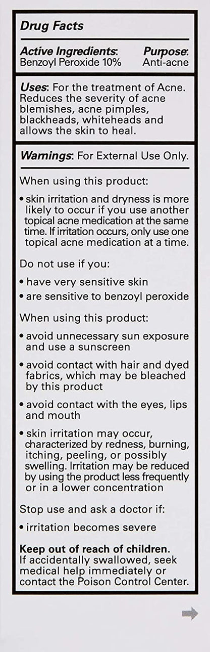 Benzoyl Peroxide Acne Treatment Solution 10%