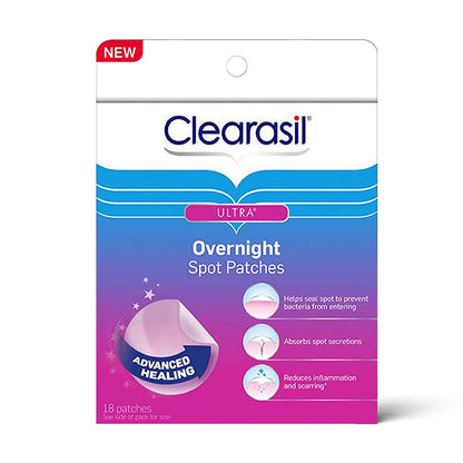Clearasil Stubborn Acne Control Overnight Spot Patches, 18 Count (Pack of 8)