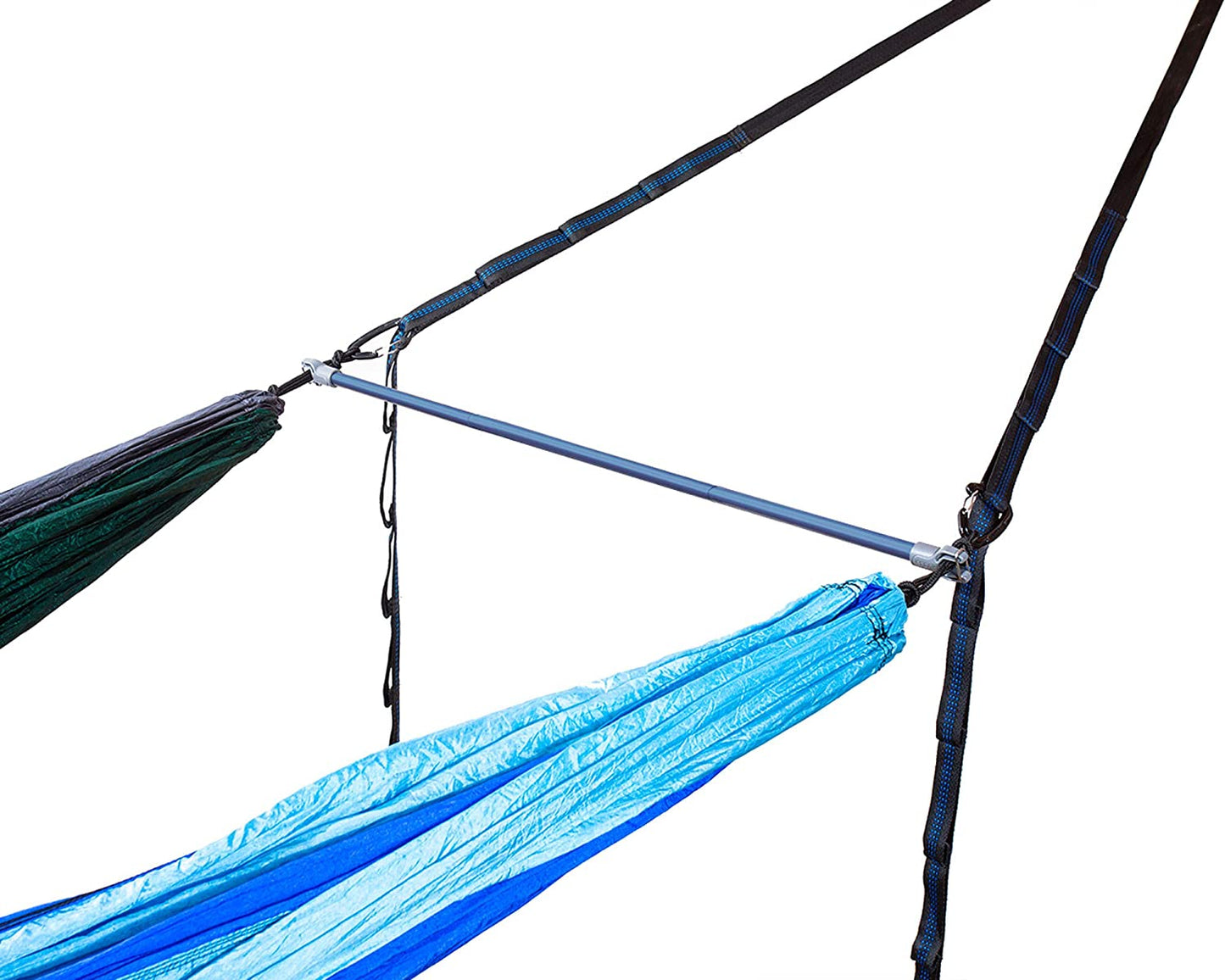 ENO Fuse Tandem Hammock System Colour Slate Lightwieght Fuse Spreader Bars, Two Hammocks Side by Side Dac Grren Anodised Aluminium Alloy Eliminates Enviro Damage Weight 277 g