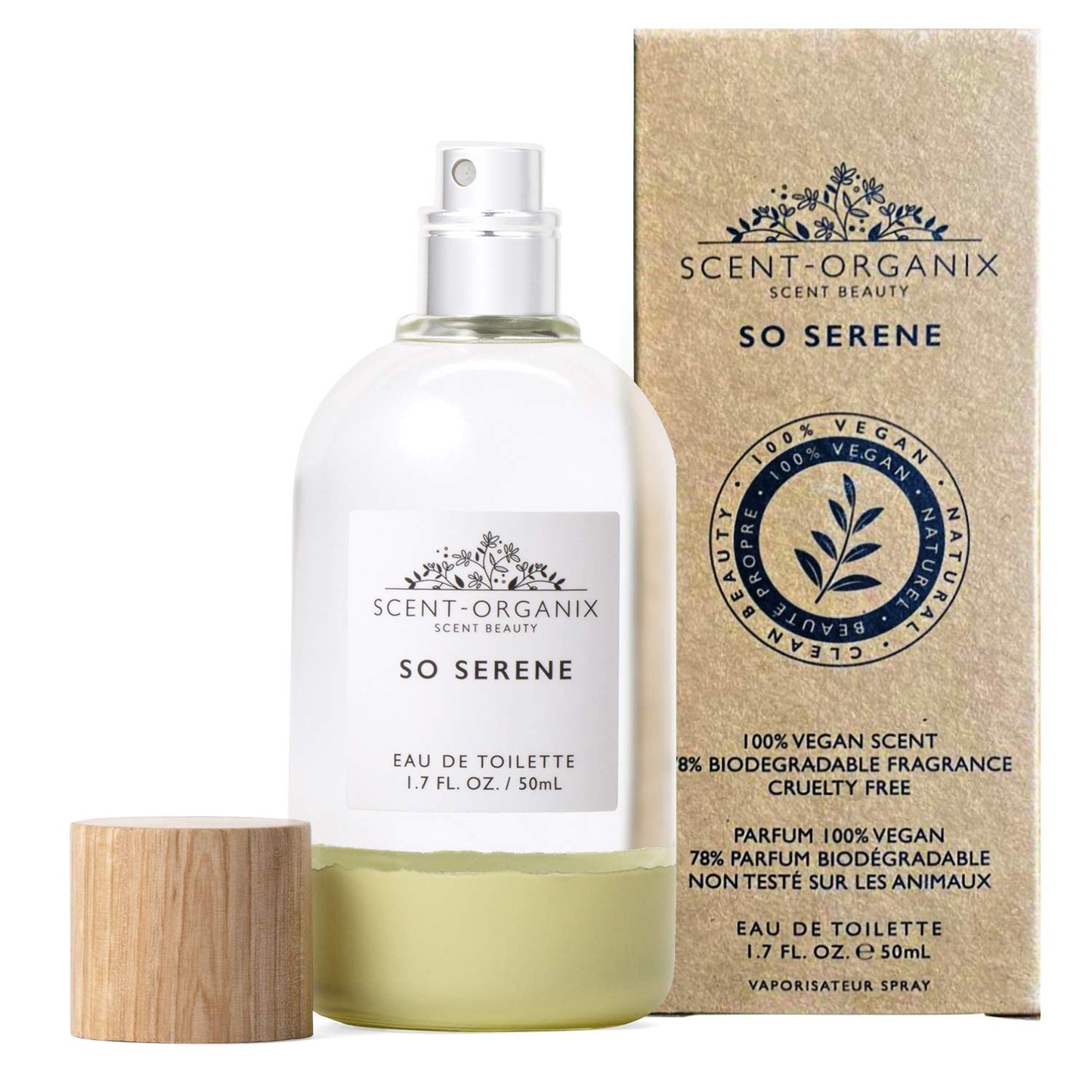 Scent-Organix So Serene Perfume for Men & Women by Scent Beauty - Citrusy and Fruity Scent with Notes of Mandarin, Wild Freesia & Green Tea - Non-Toxic, Vegan & Biodegradable Perfume - 1.7fl Oz