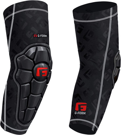 G-Form Pro-X2 Mountain Bike Elbow Pads - Elbow Compression Sleeve for Elbow Support - Black/White Stitch, Adult Small