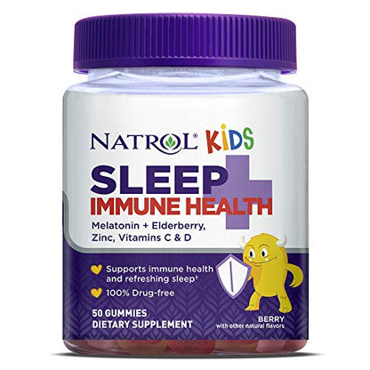 Natrol, Kids Sleep+ Immune Health Gummies, 50 Count