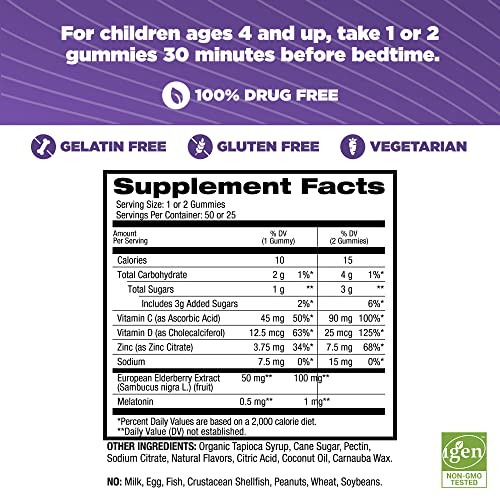 Natrol, Kids Sleep+ Immune Health Gummies, 50 Count