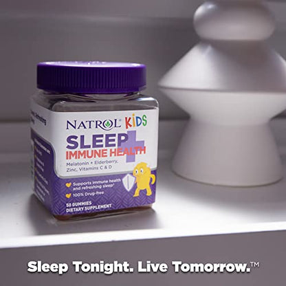 Natrol, Kids Sleep+ Immune Health Gummies, 50 Count