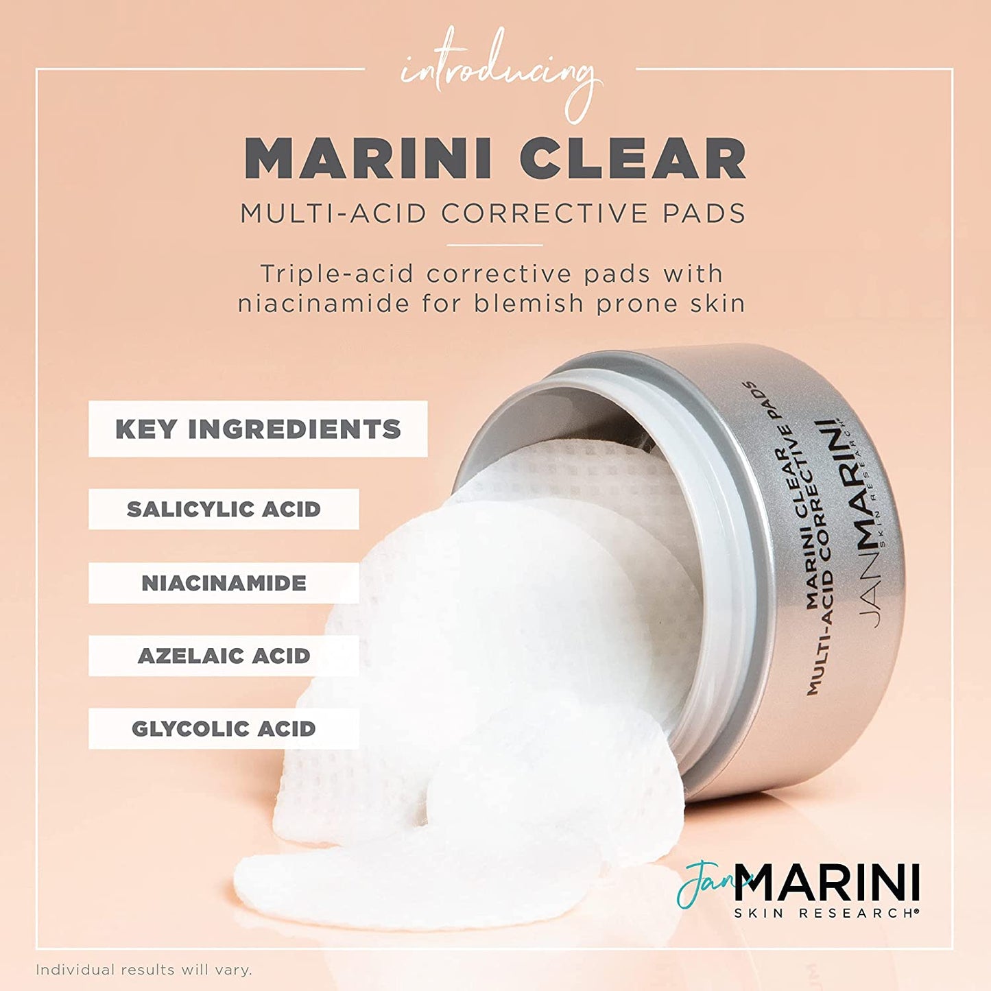 Jan Marini Skin Research Marini Clear Multi-Acid Corrective Pads, 30 ct.