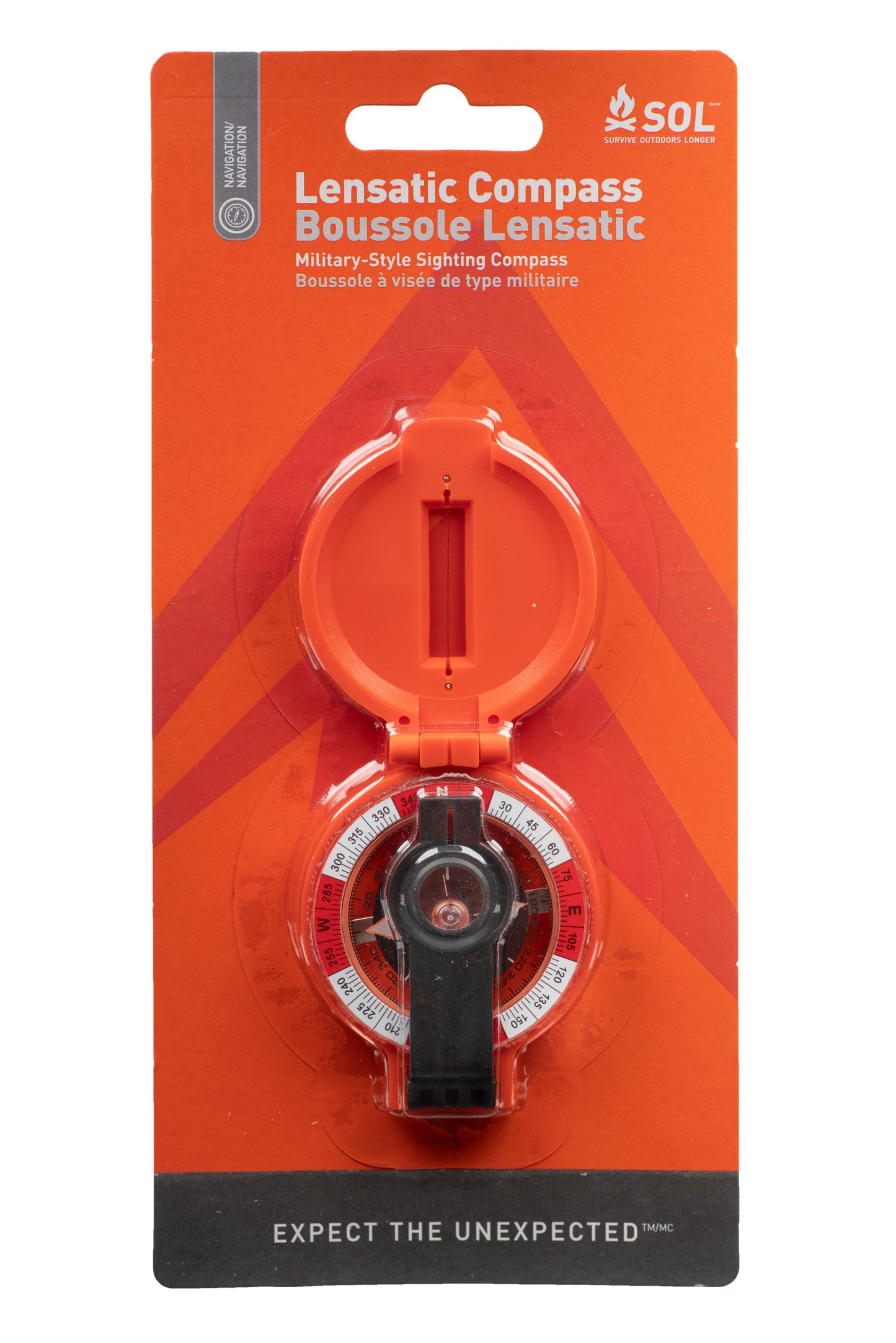 S.O.L. Survive Outdoors Longer SOL Lensatic Compass Hiking Gear - (Pack of 3)