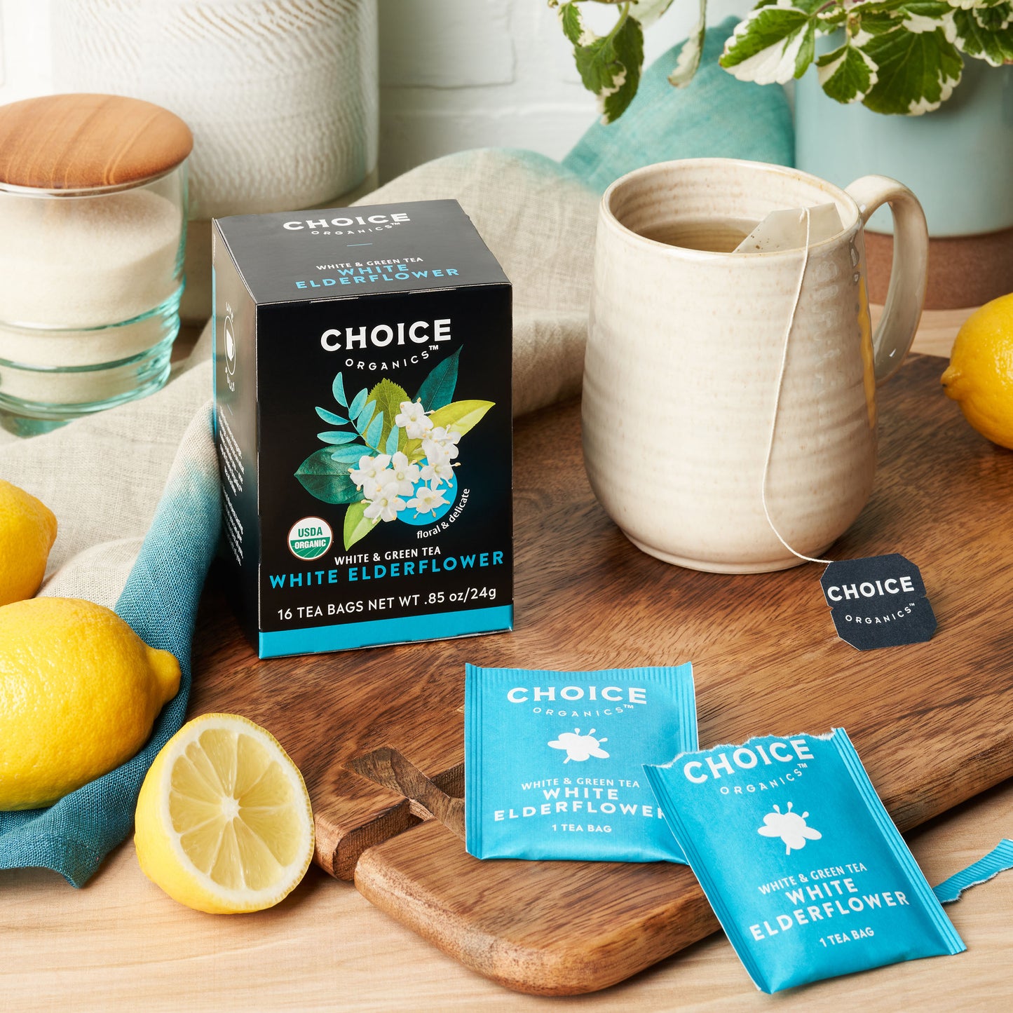 Choice Organics - Organic White Elderflower Tea (6 Pack) - Organic White & Green Tea - 96 Tea Bags