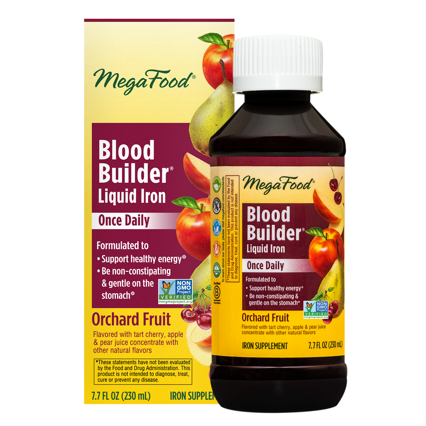 MegaFood Blood Builder Liquid Iron - Once Daily Iron Supplement Formulated to Support Healthy Energy Levels, Be Non-Constipating & Gentle on Stomach - with Vitamin B12-7.7 Fl Oz (24 Servings)