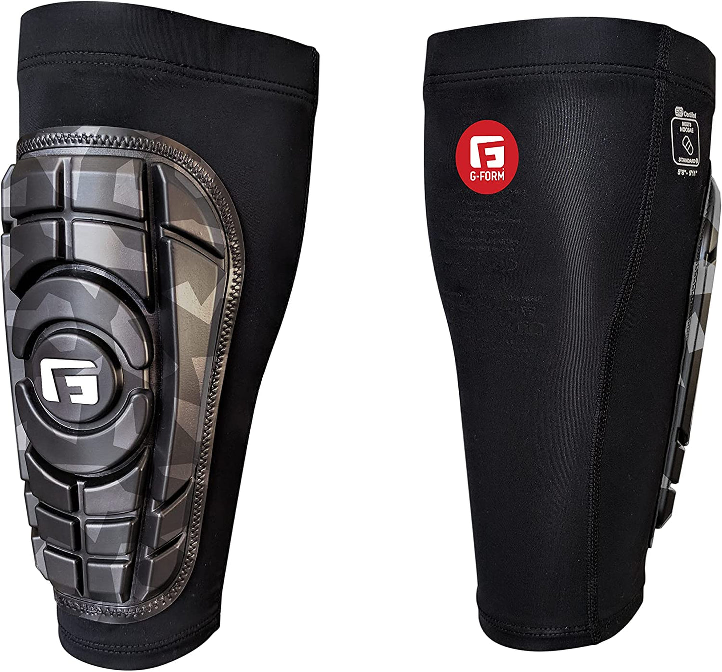 G-Form Pro-S Compact Soccer Shin Guards - Football Shin Guards - Black/Camo, Adult XL