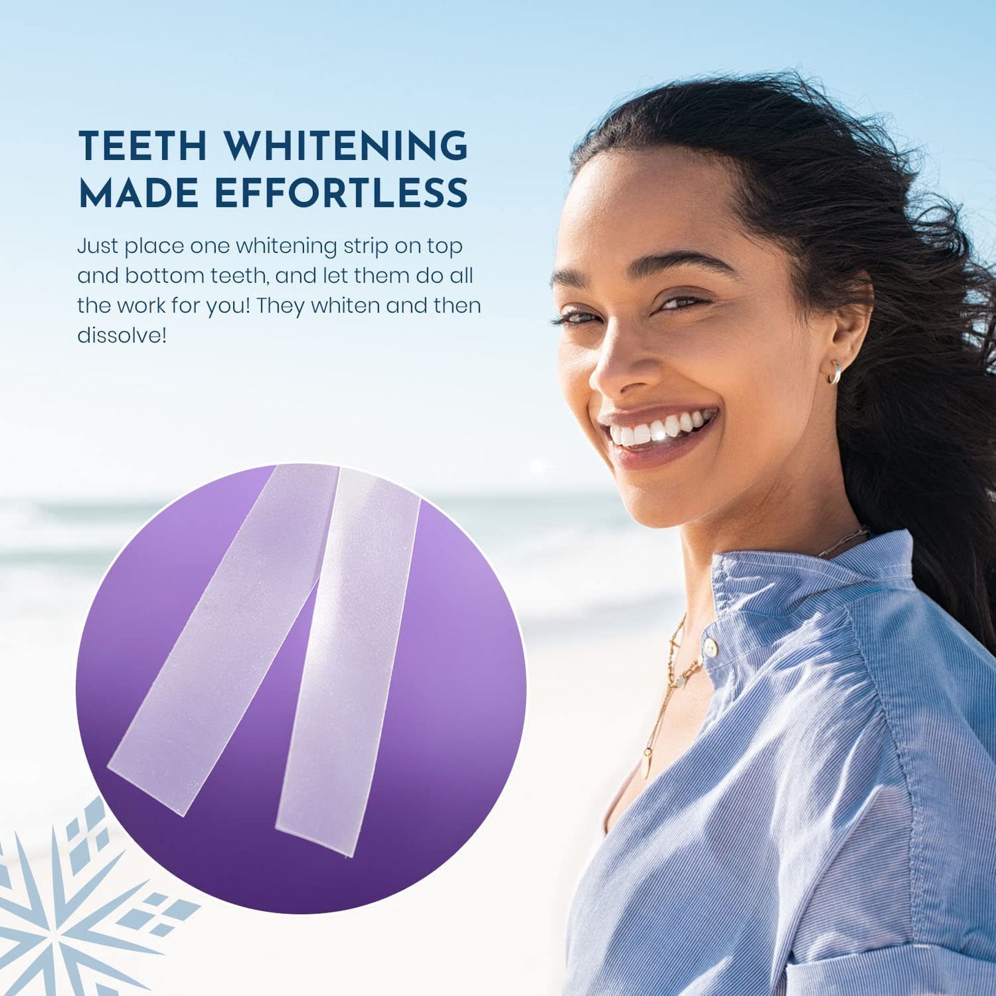 SNOW The Magic Strips - Safe for Enamel Dissolving Teeth Whitening Strips - Mess-Free Portable Teeth Whitener for Oral Care with Lavender & Mint Flavor, Whitening Strips for Teeth, 3 Packs (28 Strips)