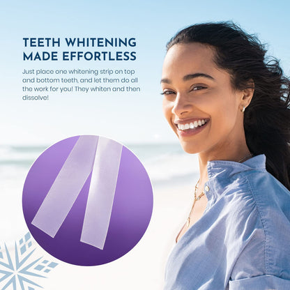 SNOW The Magic Strips - Safe for Enamel Dissolving Teeth Whitening Strips - Mess-Free Portable Teeth Whitener for Oral Care with Lavender & Mint Flavor, Whitening Strips for Teeth, 3 Packs (28 Strips)