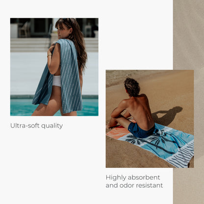 Cariloha Bamboo-Viscose Beach Towel - Distressed Stripe