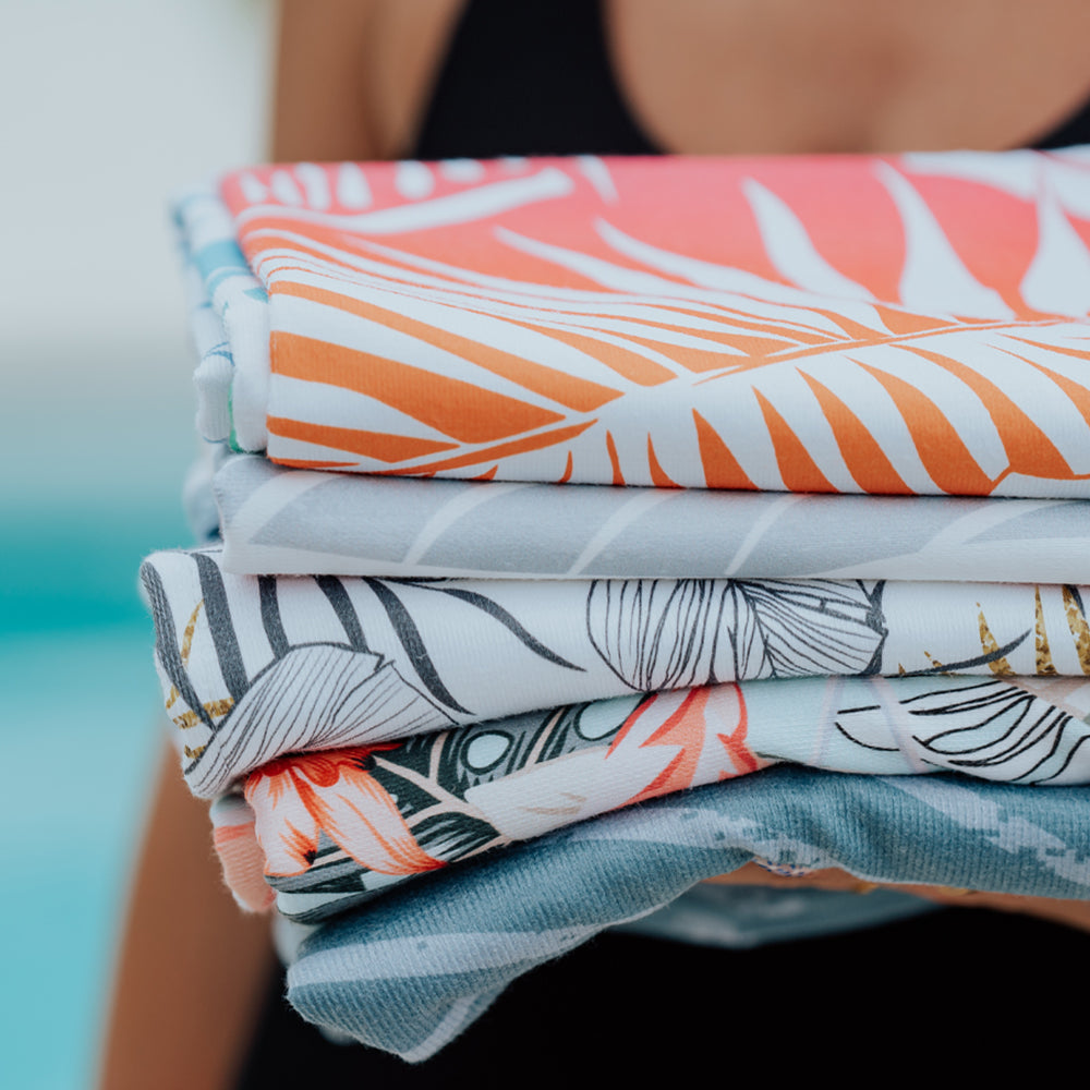 Cariloha Bamboo-Viscose Beach Towel - Palm Stripe