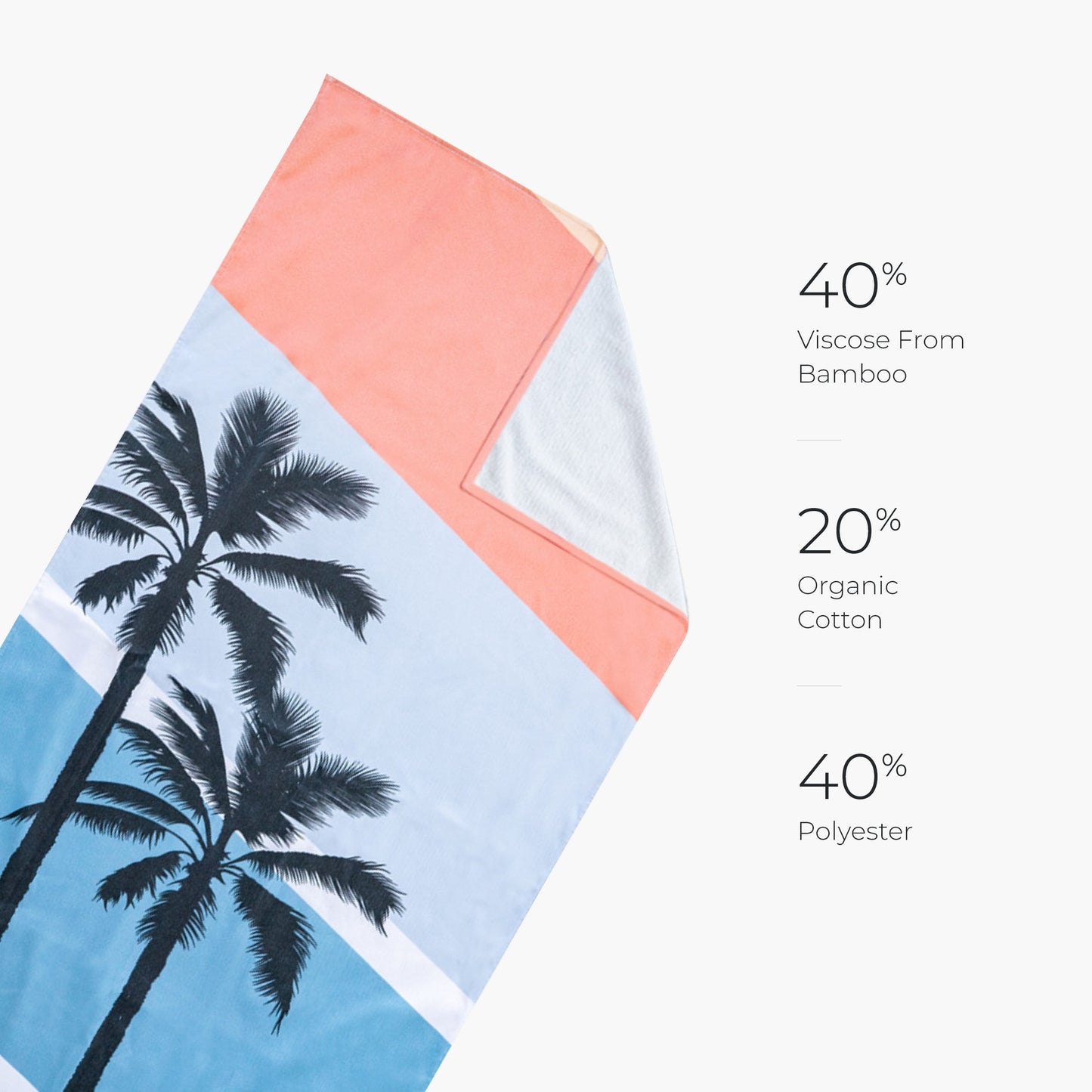 Cariloha Bamboo-Viscose Beach Towel - Palm Stripe