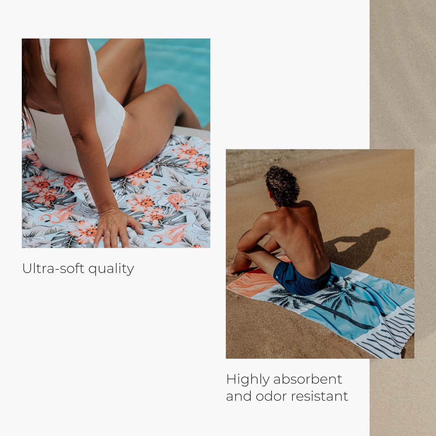 Cariloha Bamboo-Viscose Beach Towel - Flamingo