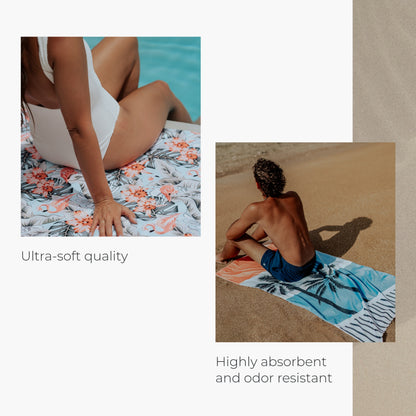 Cariloha Bamboo-Viscose Beach Towel - Flamingo