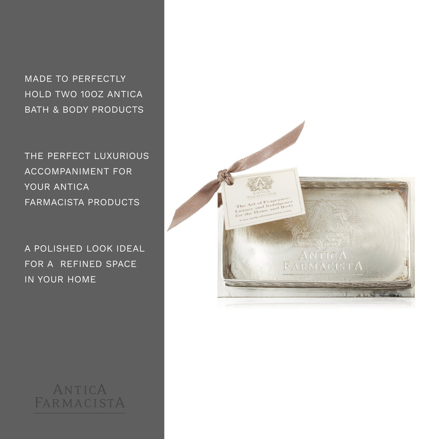 Antica Farmacista Decorative Tray for Hand Wash & Body Moisturizer, Nickel