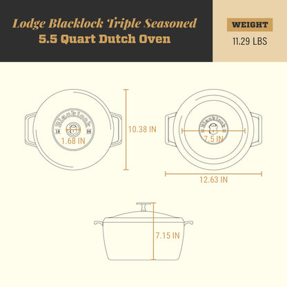 Lodge Blacklock Triple Seasoned 5.5 QT Dutch Oven