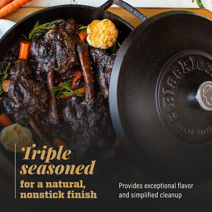 Lodge Blacklock Triple Seasoned 4 Qt Braiser with Lid