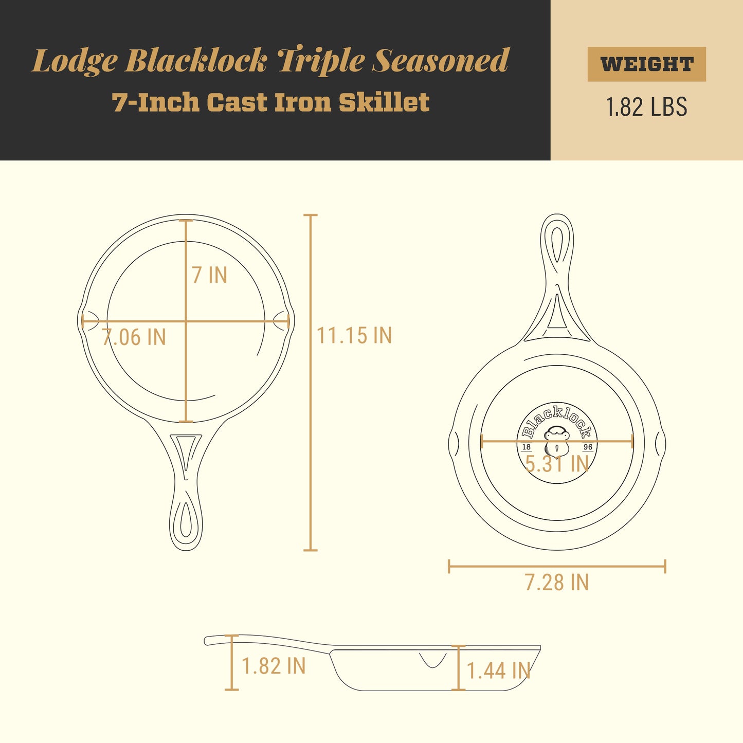 Lodge Blacklock Triple Seasoned 7" Skillet