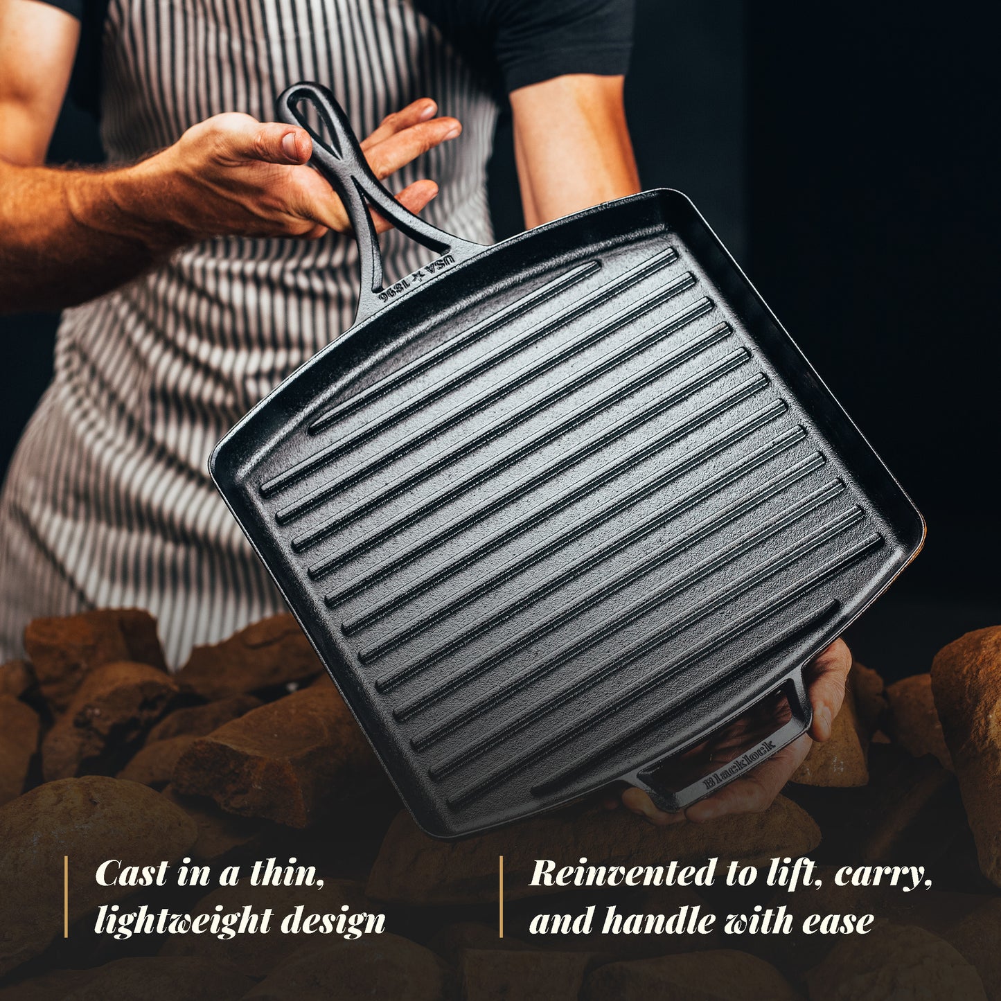 Lodge Blacklock Triple Seasoned 12" Square Grill Pan