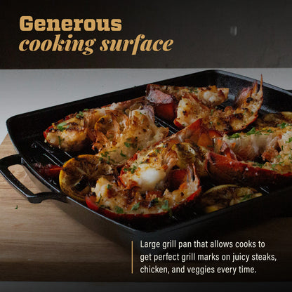 Lodge Blacklock Triple Seasoned 12" Square Grill Pan